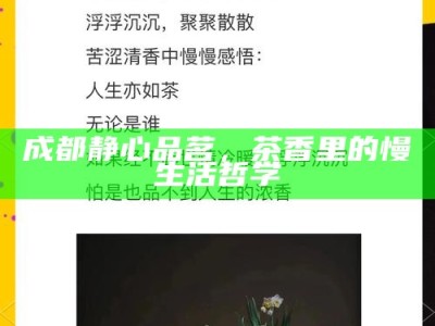 当代年轻人的茶馆生存法则，可以社交，但茶要喝自己的